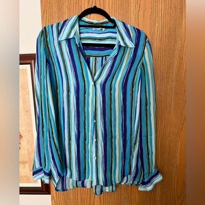 L’Agence silk Striped Blue and purple blouse